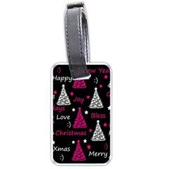 New Year Pattern - Magenta Luggage Tags (two Sides) by Valentinaart