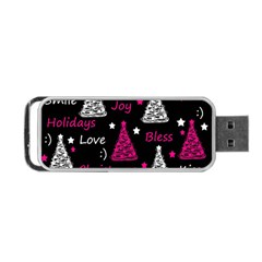 New Year Pattern - Magenta Portable Usb Flash (two Sides) by Valentinaart