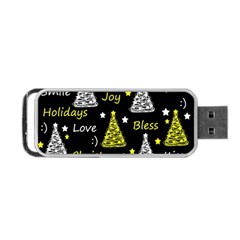 New Year Pattern - Yellow Portable Usb Flash (two Sides) by Valentinaart