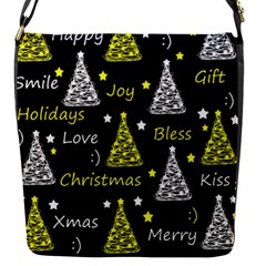 New Year Pattern - Yellow Flap Messenger Bag (s) by Valentinaart