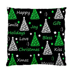 New Year Pattern - Green Standard Cushion Case (two Sides) by Valentinaart