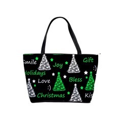 New Year Pattern - Green Shoulder Handbags by Valentinaart