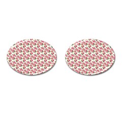 Gorgeous Pink Flower Pattern Cufflinks (Oval)