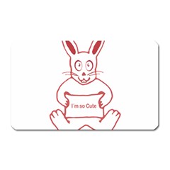 Cute Rabbit With I M So Cute Text Banner Magnet (rectangular) by dflcprints