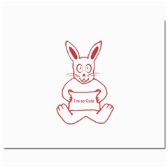 Cute Rabbit With I M So Cute Text Banner Mini Button Earrings by dflcprints