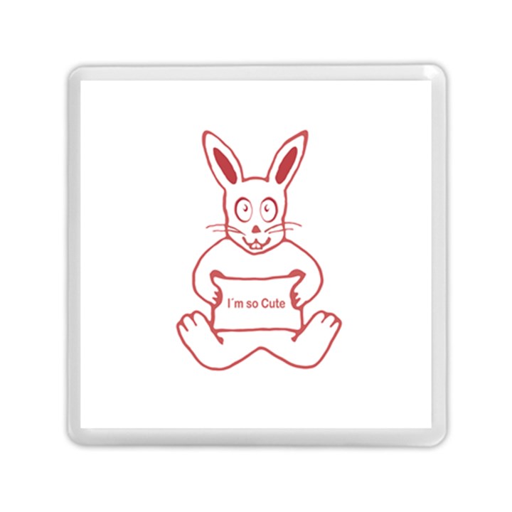 Cute Rabbit With I M So Cute Text Banner Memory Card Reader (Square) 