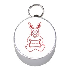 Cute Rabbit With I M So Cute Text Banner Mini Silver Compasses by dflcprints