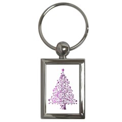 Elegant Starry Christmas Pink Metallic Look Key Chains (rectangle)  by yoursparklingshop