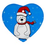 Polar bear - blue Heart Ornament (2 Sides) Front