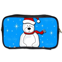 Polar Bear - Blue Toiletries Bags 2-side by Valentinaart