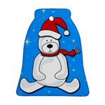 Polar bear - blue Bell Ornament (2 Sides) Back