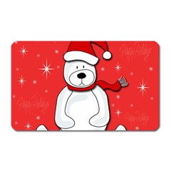 Polar Bear - Red Magnet (rectangular) by Valentinaart