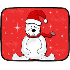Polar Bear - Red Fleece Blanket (mini) by Valentinaart