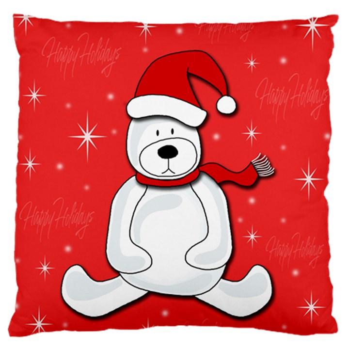 Polar bear - red Large Cushion Case (Two Sides)