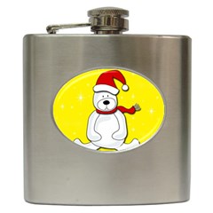 Polar Bear - Yellow Hip Flask (6 Oz) by Valentinaart