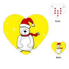 Polar Bear - Yellow Playing Cards (heart) 