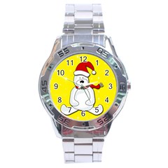 Polar Bear - Yellow Stainless Steel Analogue Watch by Valentinaart