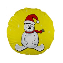 Polar Bear - Yellow Standard 15  Premium Flano Round Cushions by Valentinaart