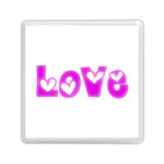 Pink Love Hearts Typography Memory Card Reader (square)  by yoursparklingshop