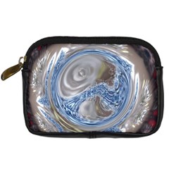 Silver Gray Blue Geometric Art Circle Digital Camera Cases