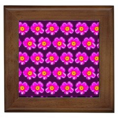 Pink Flower Pattern On Wine Red Framed Tiles