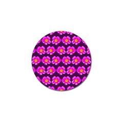 Pink Flower Pattern On Wine Red Golf Ball Marker (4 pack)