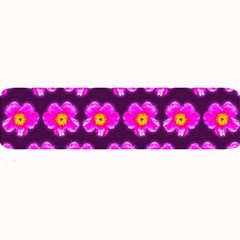 Pink Flower Pattern On Wine Red Large Bar Mats