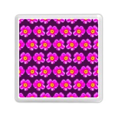 Pink Flower Pattern On Wine Red Memory Card Reader (Square) 