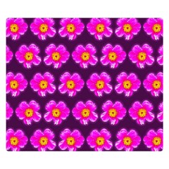 Pink Flower Pattern On Wine Red Double Sided Flano Blanket (Small) 