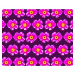 Pink Flower Pattern On Wine Red Double Sided Flano Blanket (Medium) 