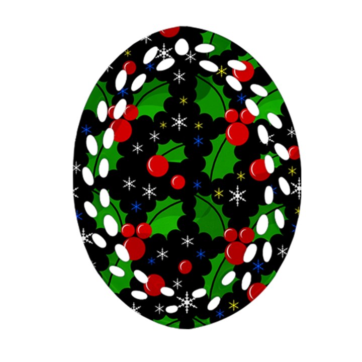 Xmas magical pattern Ornament (Oval Filigree) 