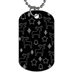 Black Xmas pattern Dog Tag (Two Sides) Front