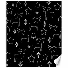 Black Xmas Pattern Canvas 20  X 24  