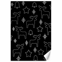 Black Xmas Pattern Canvas 20  X 30   by Valentinaart