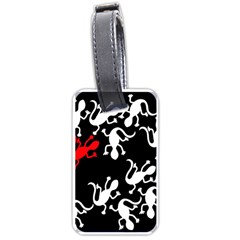 Red Lizard Luggage Tags (one Side)  by Valentinaart
