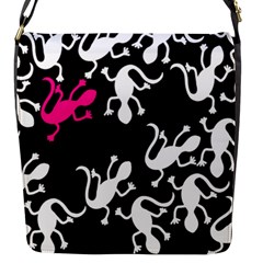 Magenta Lizard Flap Messenger Bag (s) by Valentinaart