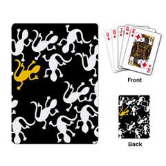 Yellow Lizard Pattern Playing Card by Valentinaart