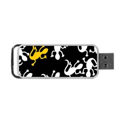 Yellow Lizard Pattern Portable Usb Flash (two Sides) by Valentinaart