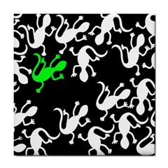 Green Lizards  Tile Coasters by Valentinaart