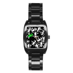 Green Lizards  Stainless Steel Barrel Watch by Valentinaart