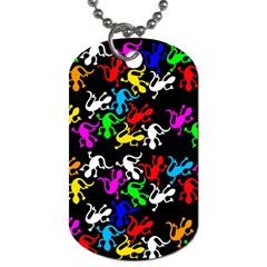 Colorful Lizards Pattern Dog Tag (two Sides) by Valentinaart