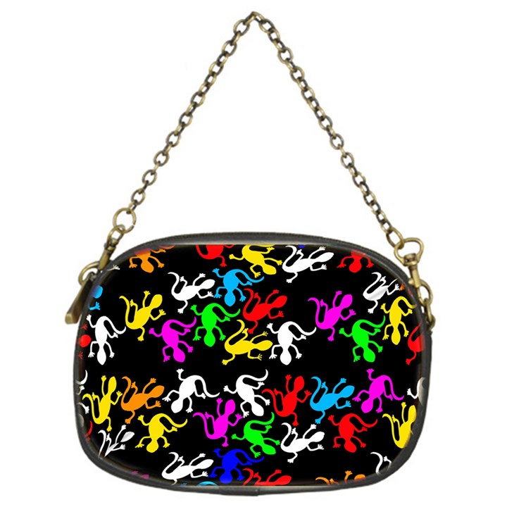 Colorful lizards pattern Chain Purses (One Side) 