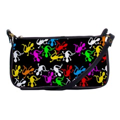 Colorful Lizards Pattern Shoulder Clutch Bags by Valentinaart