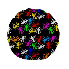 Colorful Lizards Pattern Standard 15  Premium Round Cushions by Valentinaart