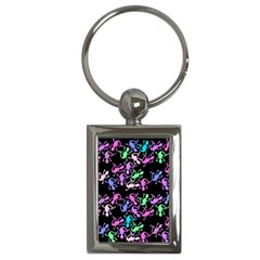 Purple Lizards Pattern Key Chains (rectangle)  by Valentinaart