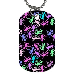 Purple Lizards Pattern Dog Tag (two Sides) by Valentinaart