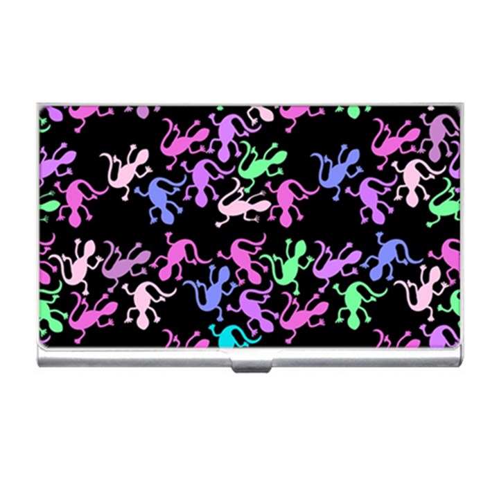 Purple lizards pattern Business Card Holders