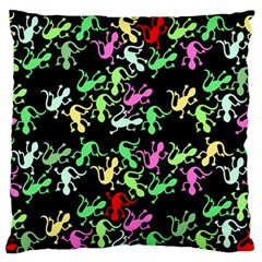 Playful Lizards Pattern Standard Flano Cushion Case (one Side) by Valentinaart