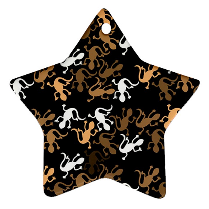 Brown lizards pattern Ornament (Star) 