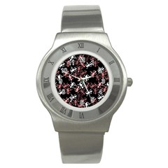 Decorative Lizards Pattern Stainless Steel Watch by Valentinaart